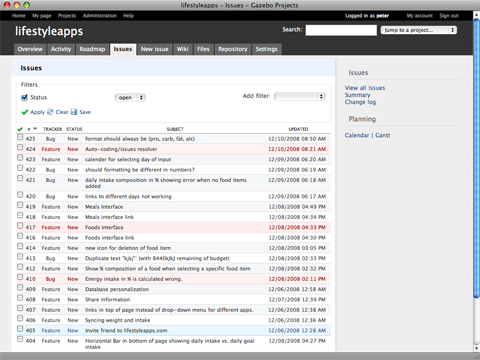 redmine with basecamp theme