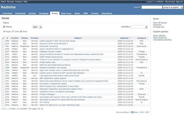 Issuelist overview