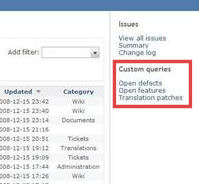Sidebar; Custom queries