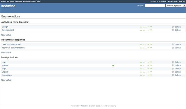 Enumerations configuration