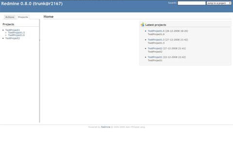 Global view; Un-collapsed sidebar, Projects-tab