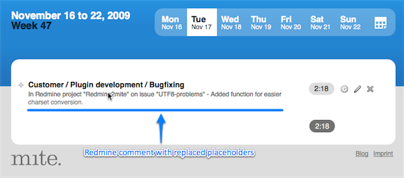Redmine2mite plugin TN Screenshot3