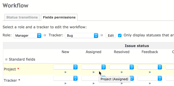 screenshot (Workflow > Status transitions)
